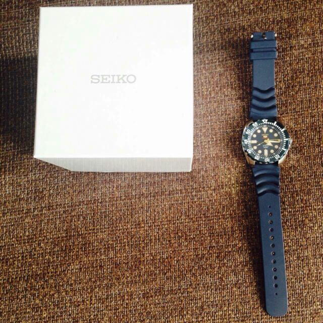 seiko diver automatic blue dial blue rubber mens watch srp605k2