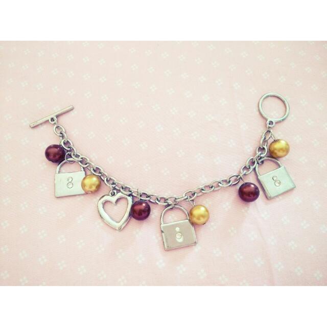Love lock shop charm bracelet