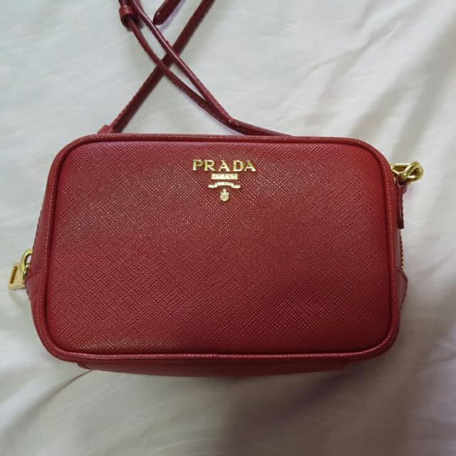 prada sling bag red