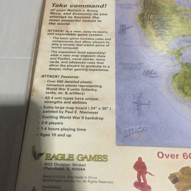 Attack Board Game by Eagle Games (A Game Of World Conquest), Hobbies