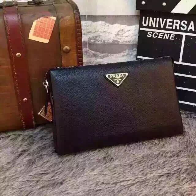 prada leather clutch bag