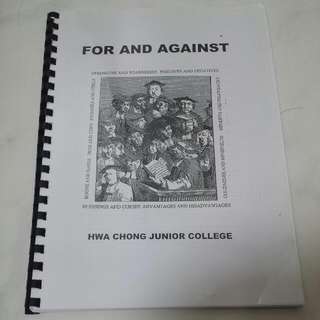 Hwa Chong JC For And Against General Paper -RESERVED