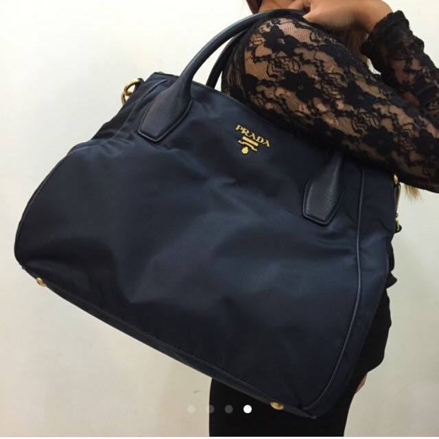 Prada BR4992 Tessuto Nylon Convertible Bag - Navy Blue (Authentic & Brand  New), Luxury, Bags & Wallets on Carousell