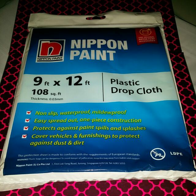 NIPPON PAINT PLASTIC DROP CLOTH, Furniture on Carousell
