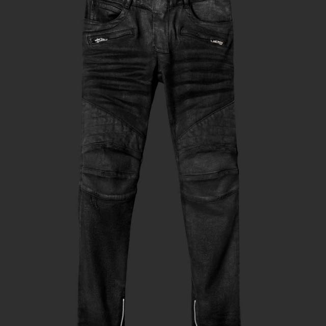 black h&m biker jeans