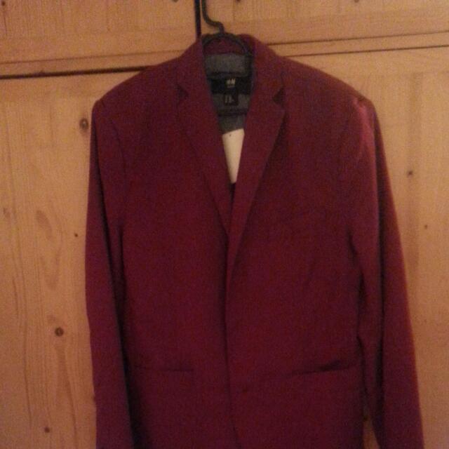 Mens red sale blazer h&m
