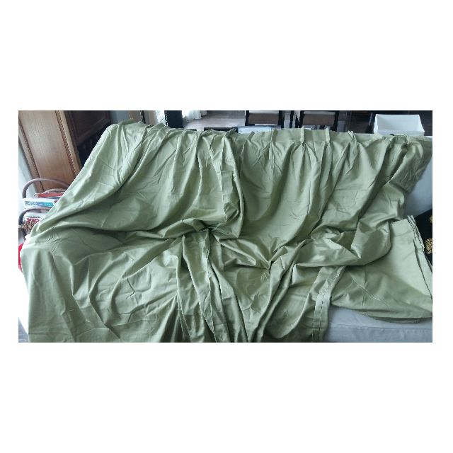 A Set Of 3 Layer Curtains Lime Green Curtain With White Shade And Blackout Furniture Home Living Decor Blinds On Carou Layer Curtains Lime Green Curtain, Green Taffeta Curtains