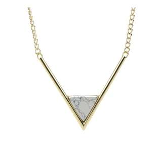 RESTOCKED TRIANGLE MARBLE V NECKLACE