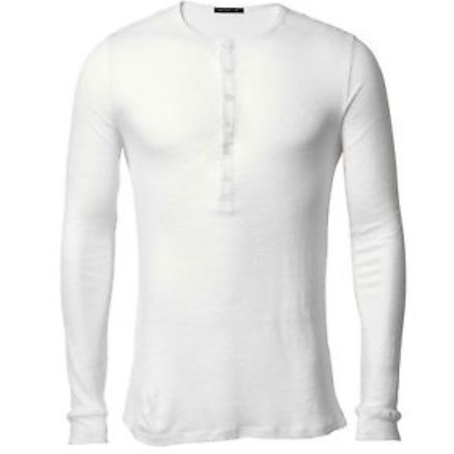 REDUCED BALMAIN X H M LINEN HENLEY SHIRT MEN SIZE SMALL Men s