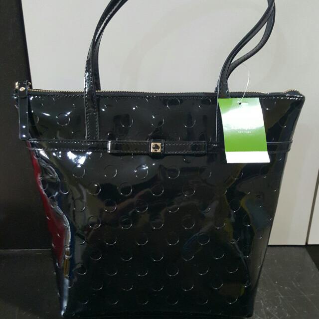 Kate Spade Jeralyn Camellia street Black Small Tote Bag Black Luxury on Carousell