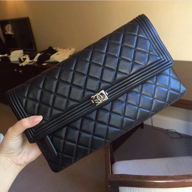 chanel fold over clutch