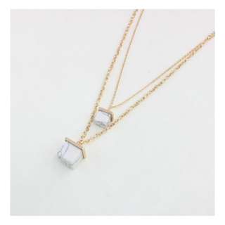 INSTOCK DOUBLE CUBE NECKLACE