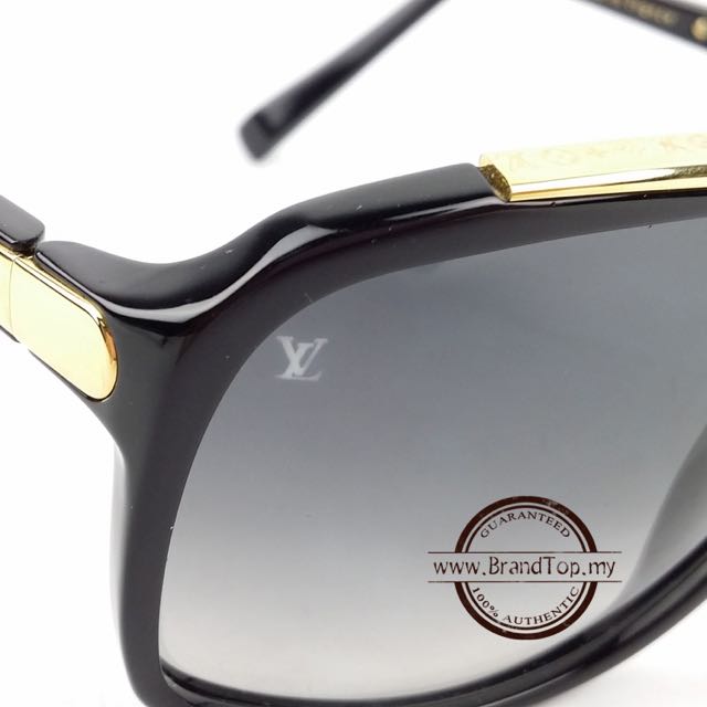 Louis Vuitton Unisex Evidence Sunglasses BLACK & GOLD Z0350W