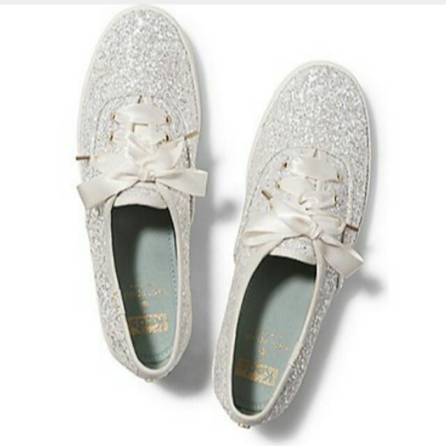 cream sparkly shoes