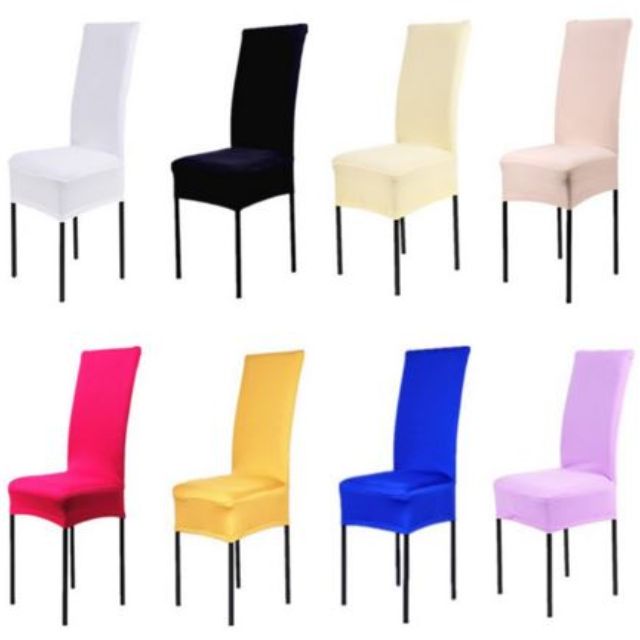 In Stock 13 Solid Colors Polyester Spandex Dining Chair Covers For