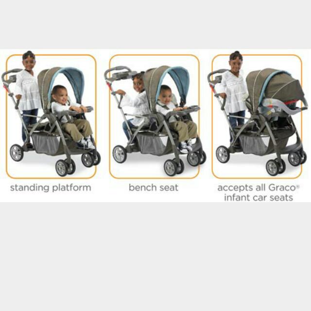 Reserved Graco Tandem Sit And Stand Stroller Babies Kids Going Out Strollers on Carousell