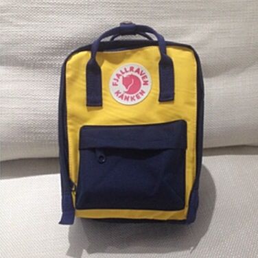 kanken blue and yellow