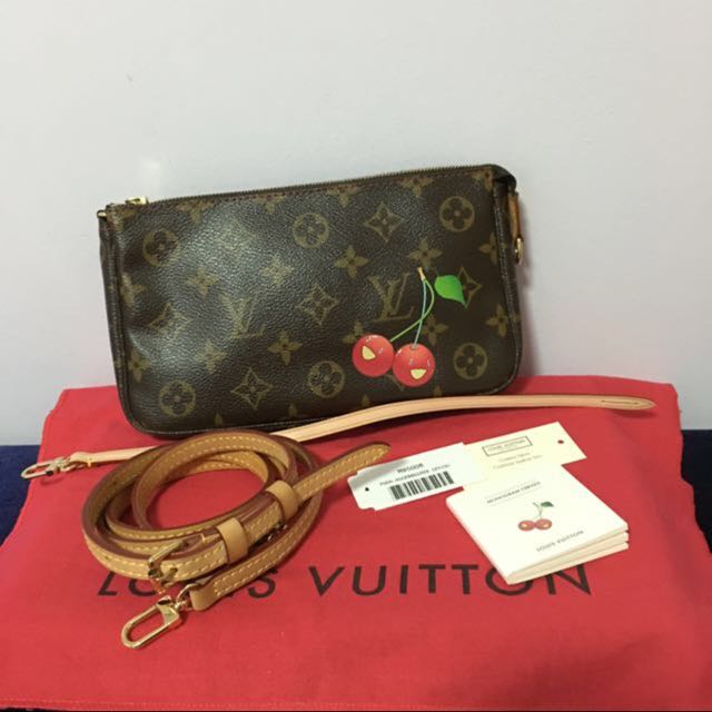 My newest addition: The Murakami Pochette Accessoire Cerise 🍒. I can't  stop staring at her! : r/Louisvuitton