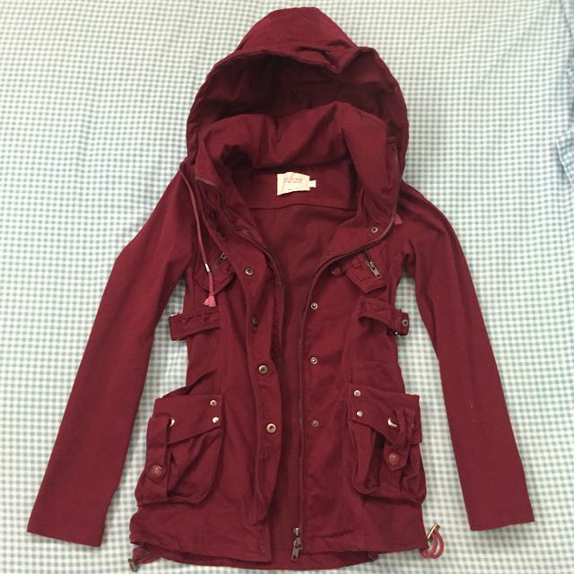 Autumn Winter Parka Jacket In Maroon Brand New Bought from