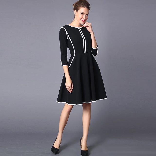 monochrome cocktail dress