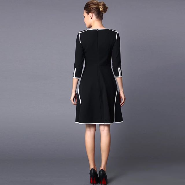 monochrome cocktail dress