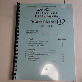 2014 Hwa Chong JC H2 Math Revision Package 1