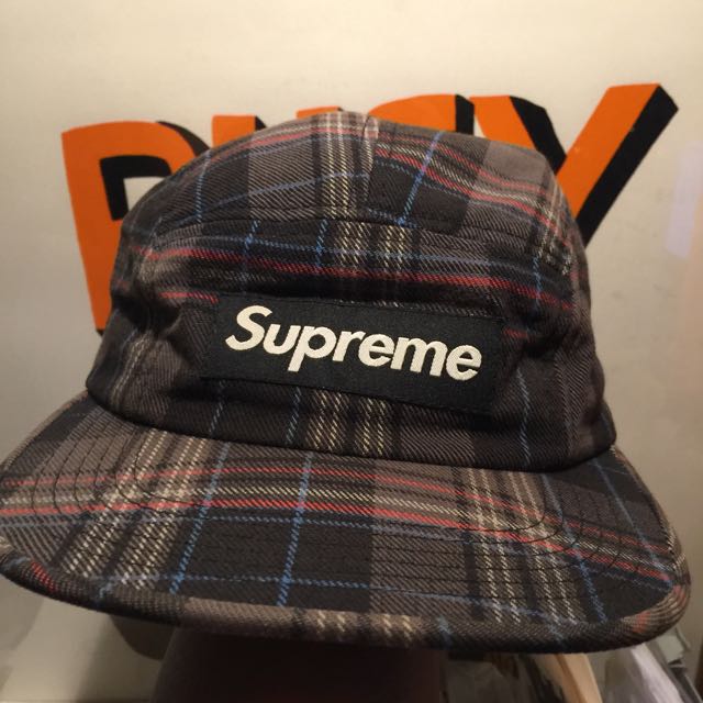 Supreme Shadow Plaid Camp Cap 11aw fantastic