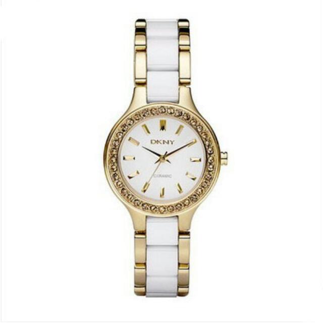 Dkny white and gold watch clearance