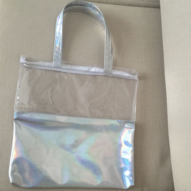 Pending Half Transparent Holographic Tote Bag Women S Fashion On