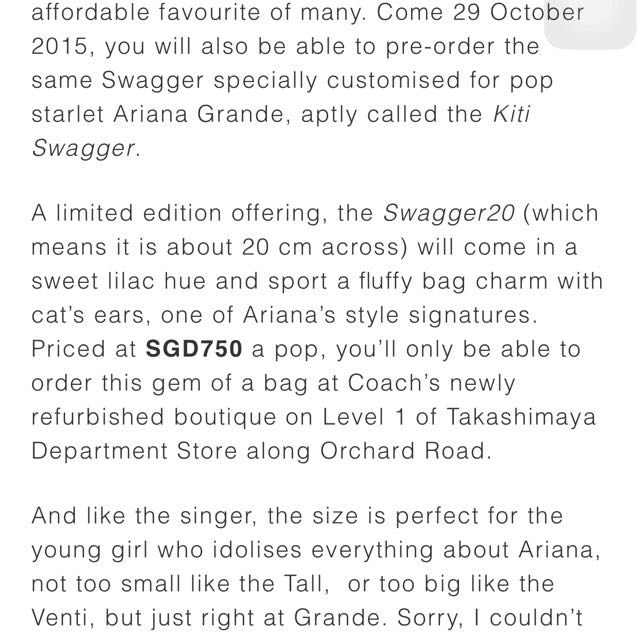 Coach, Bags, Limited Edition Ariana Grande X Coach Kiti Swagger 2 Purple  Pebbled Leather