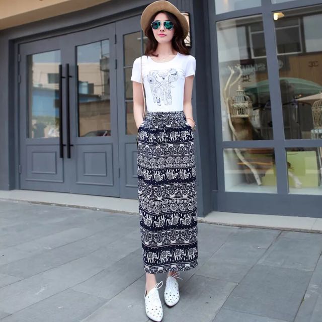 Elephant print maxi dress hot sale