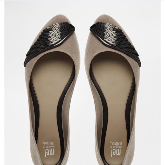 Mel By Melissa Shoes Dreaming Wing Grey Ballerina Flats US 8