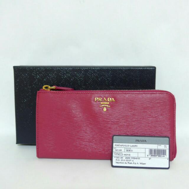 Prada Pink Wallet, Luxury, Bags & Wallets on Carousell