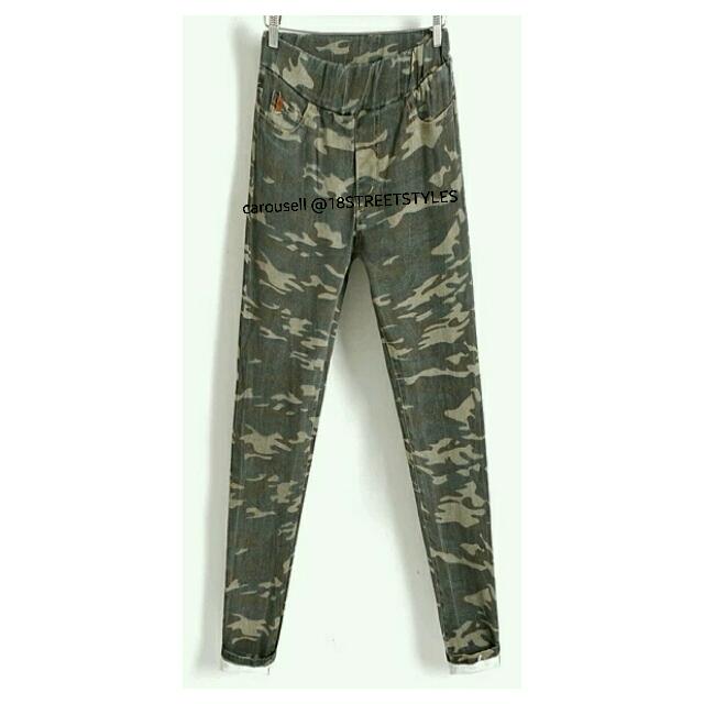 Brand new instock NEW Women s Army Commando Military Print Camouflage Jeggings Leggings Women s Fashion Bottoms Other Bottoms on Carousell