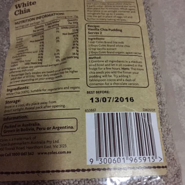 Coles Simply Australian White Chia Seeds, Women's Fashion, Jewelry & Organisers, Precious Stones