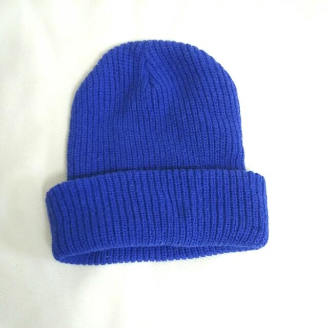 Electric blue beanie