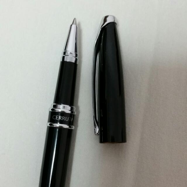 BN AUTHENTIC CERRUTI 1881 BALLPOINT PEN SILVER CLIP & INK REFILL