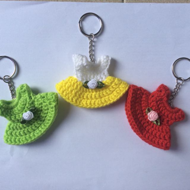 Handmade Crochet Frock Keychains Very Unique Style Keyring Nice Gifting  Option (Blue) : Amazon.in: Bags, Wallets and Luggage