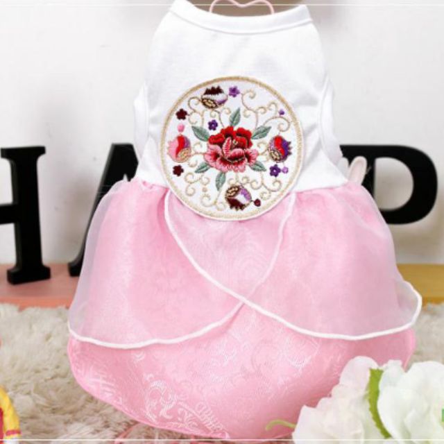 Korean Pet Dress Dog Cat Dress Cny Dress Pink Korea Pet Supplies On Carousell
