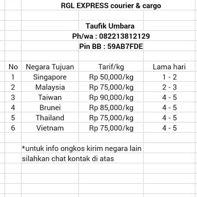 Rgl Express Courier And Cargo Kirim Paket Dari Indonesia Ke Singapore Malaysia Dll Fesyen Wanita Di Carousell