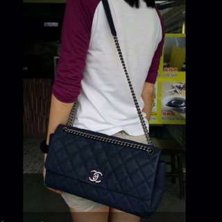 **Fire sale $2900!!!** Chanel Navy Blue Caviar Flap Bag