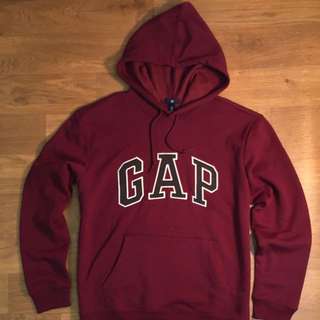 ✨全新✨GAP男版帽T 酒紅size M.L（女可穿）