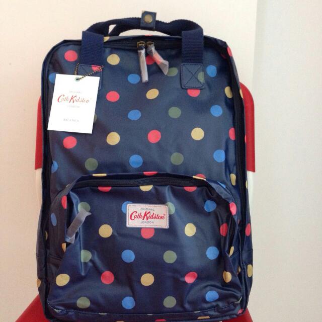 Cath kidston button top spot multi pocket backpack