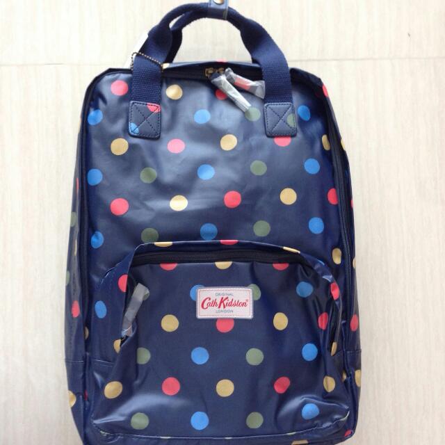 Cath kidston button top spot multi pocket backpack