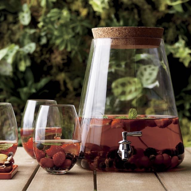 Glass Beverage Dispenser With Cork Lid, Furniture & Home Living, Home