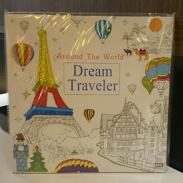 Adult Coloring Book Coloring Book Dream Travel Around The World Dream Travel Design Craft On Carousell