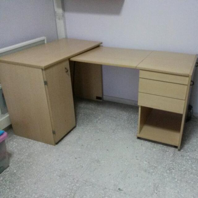 Preloved Super Functional Retractable Desk Ikea Furniture On Carousell