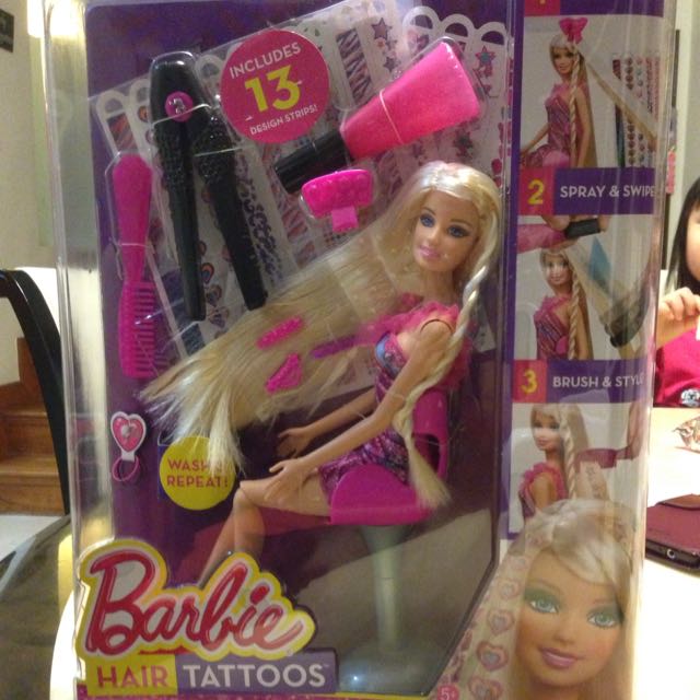 Barbie Hair Tattoo Doll Brand New Women S Fashion On Carousell