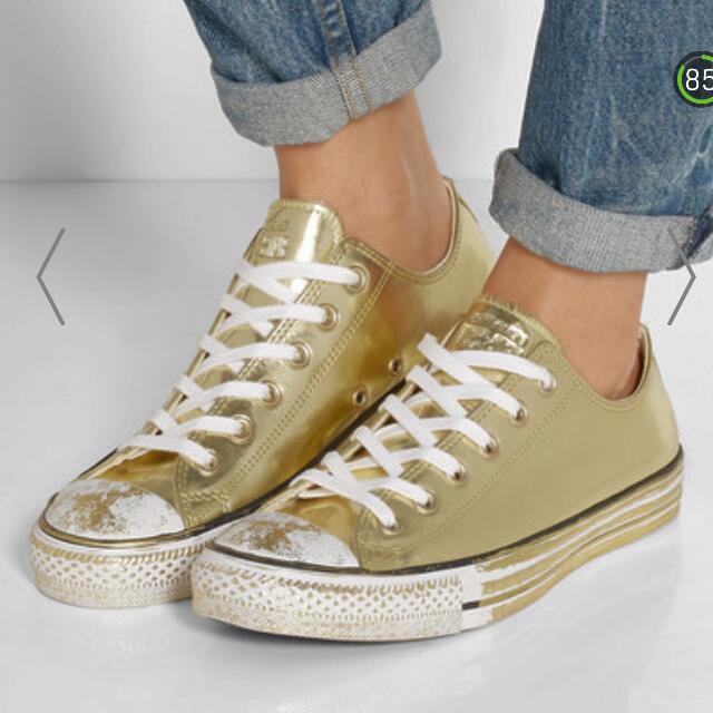 Converse Brand New Gold Chuck Taylor All Star Metallic Sneakers Size us 9