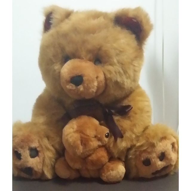 Quick Sale Preloved Dark Brown Cuddly Mama Bear Hugging Baby Bear Babies Kids Babies Kids Fashion On Carousell